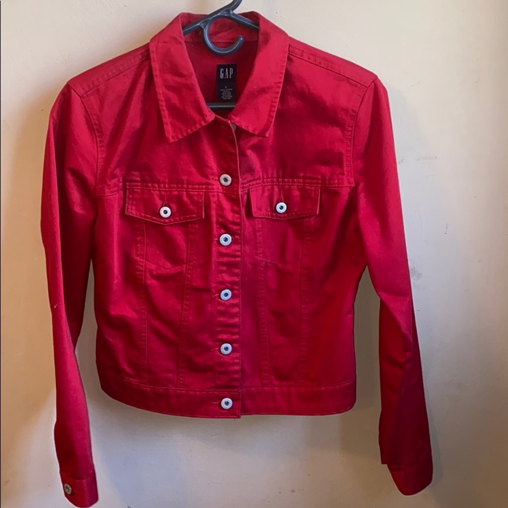 Gap red jean jacket